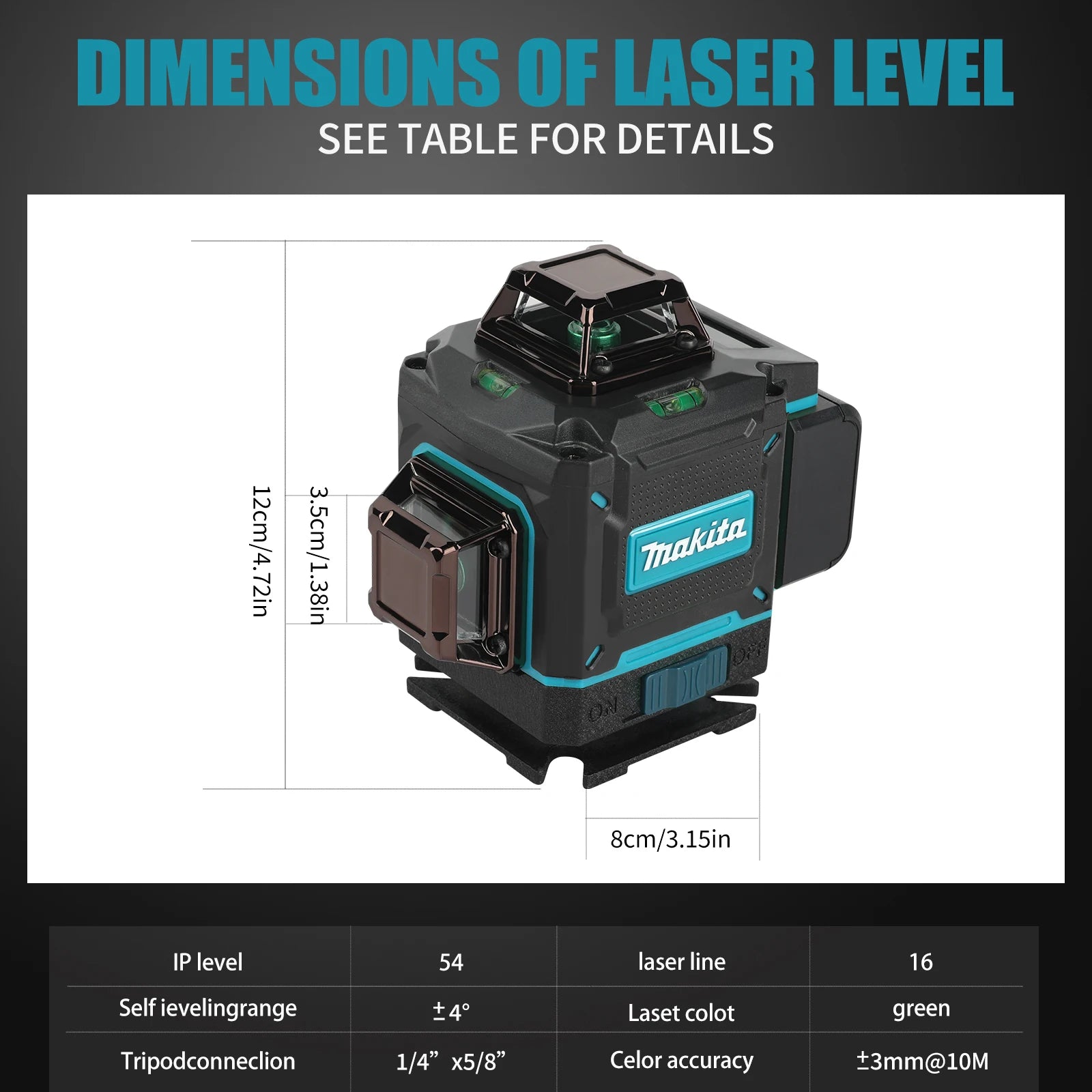 2026 Makita new digital 360-degree X4 16-line (4D) outdoor laser level self-leveling vertical cross-line laser