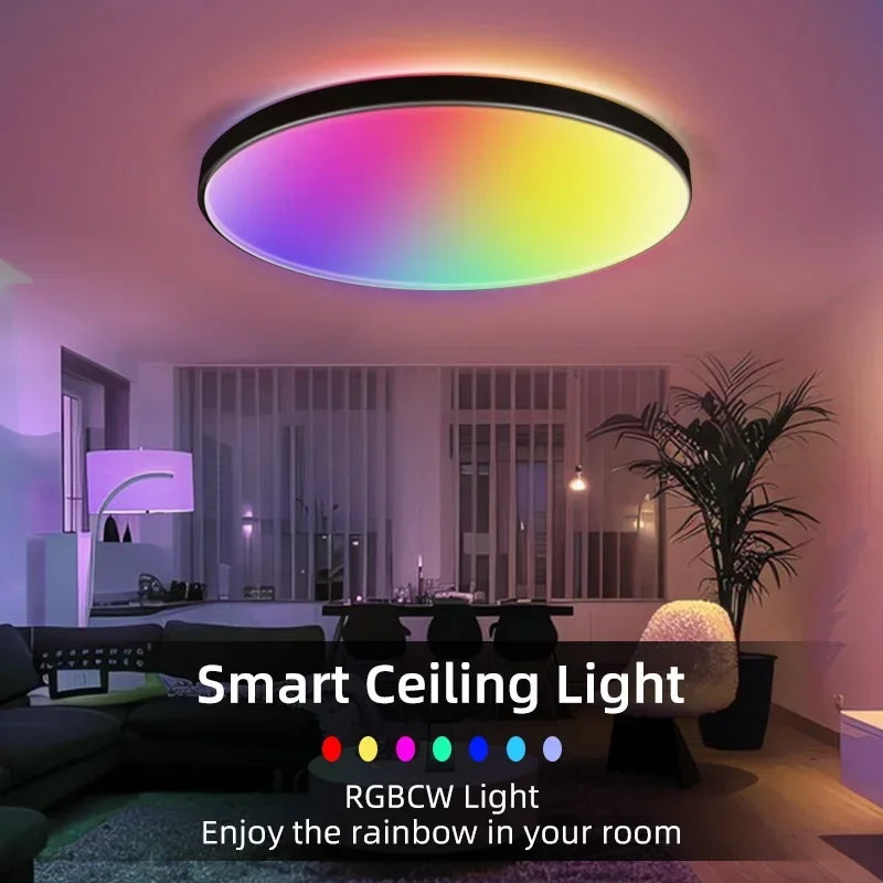 Modern Ceiling Lamp With Remote Control Room Decor Dimmable RGB LED Ceiling Light Fixture For Living Room Bedroom Corridor
