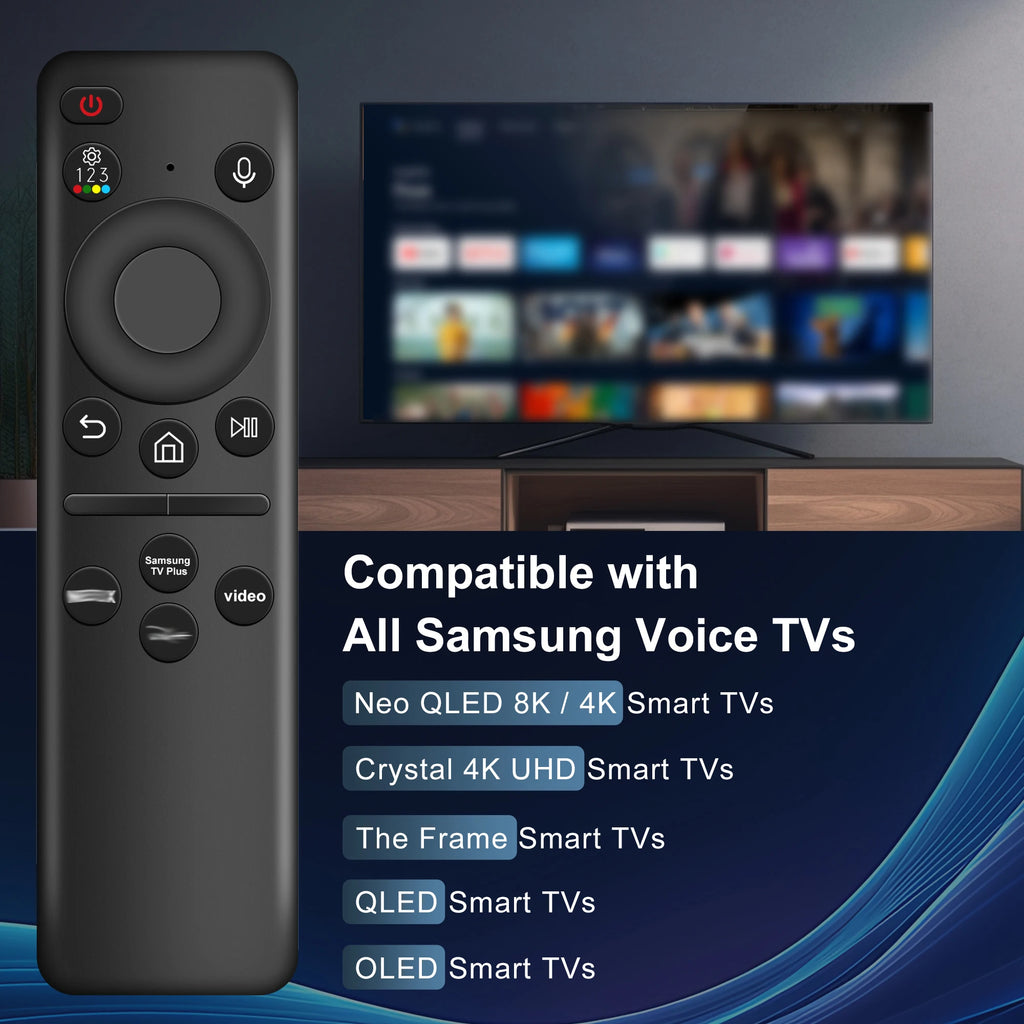 Voice Remote Control for Samsung Smart TV NEO QLED Replacement Solar Remote Control for Samsung TV Rechargable Remote Control