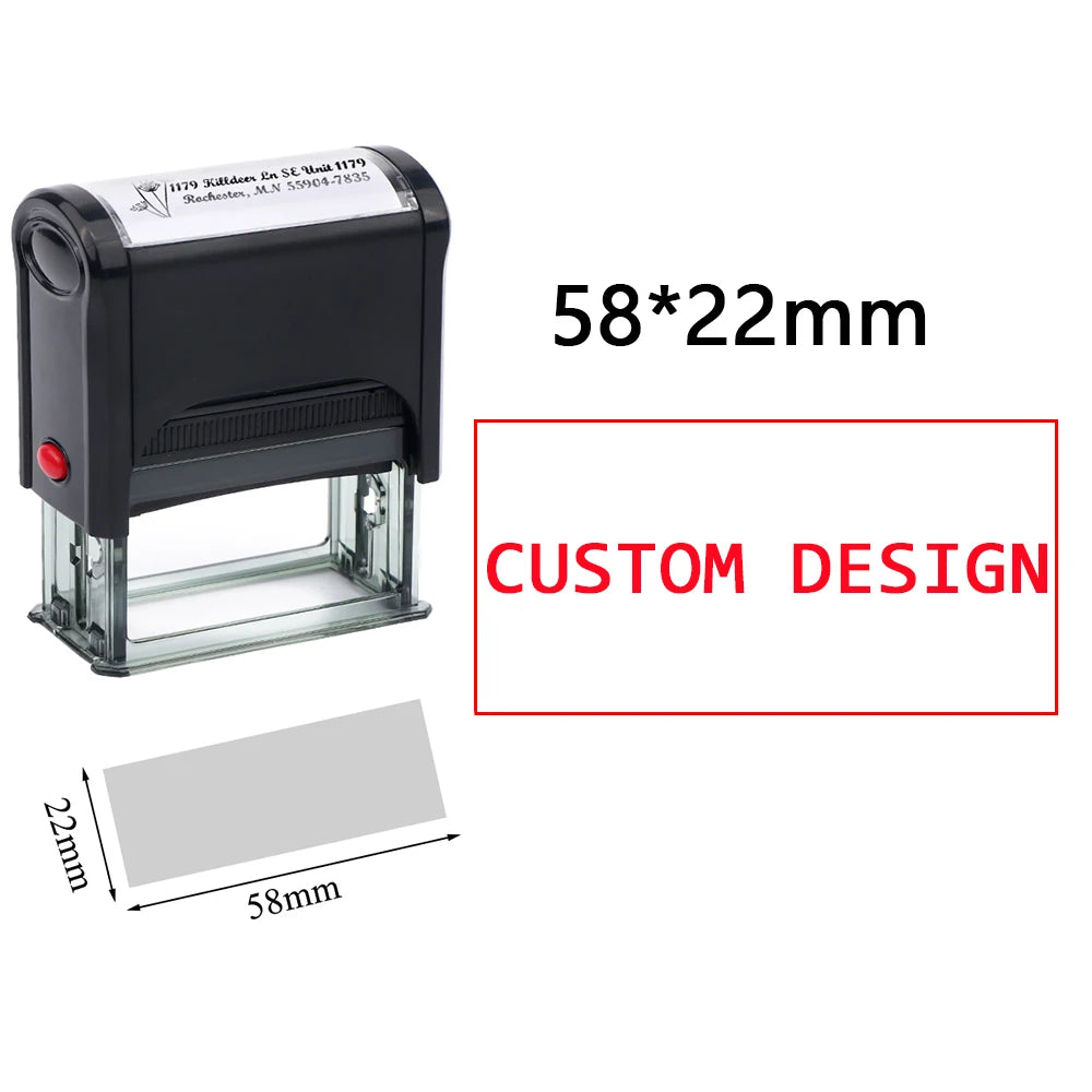 Customize LOGO Self-Inking Stamp Rubber Kit Self Ink Dial Seal Business Number Monogram Printing Stamp Multiple Ink Color Option