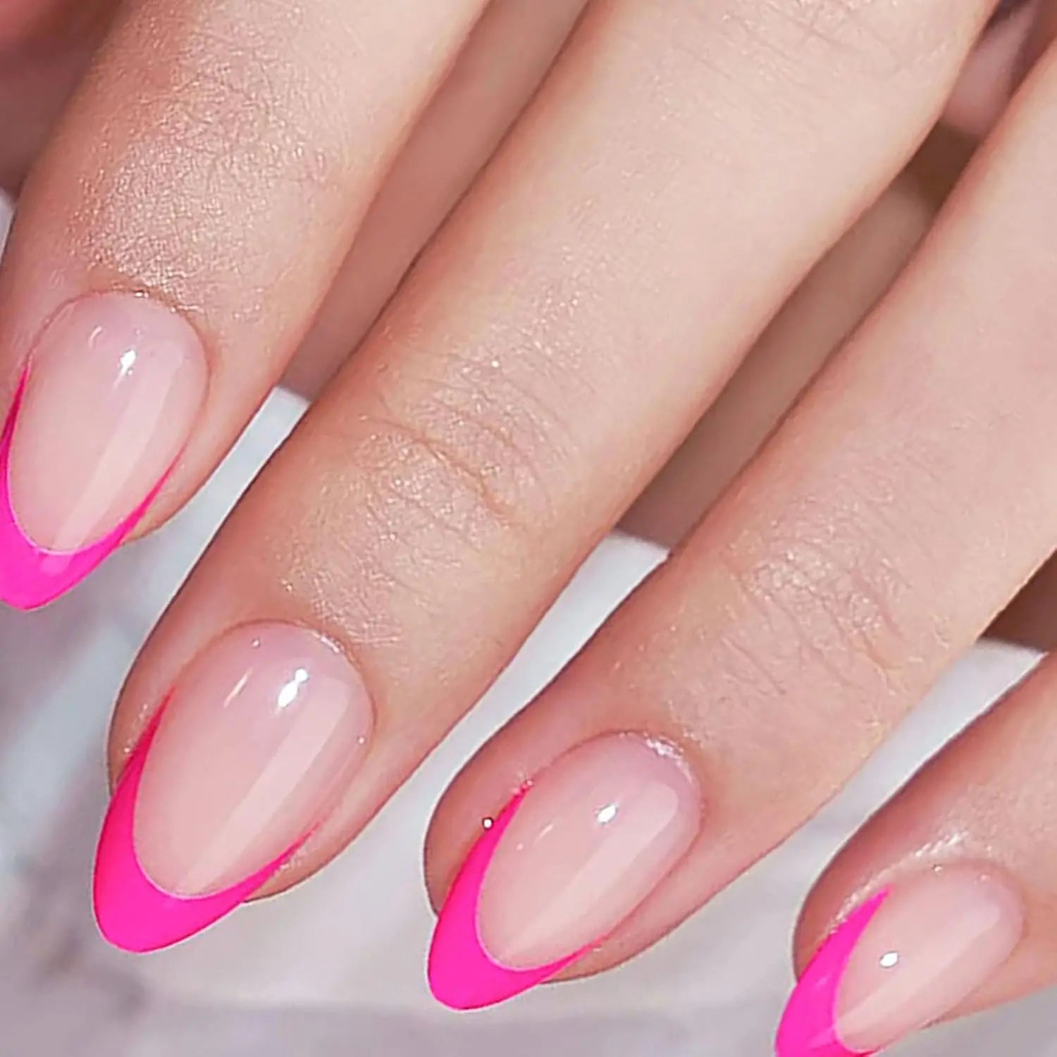 120pcs Pressed French Edge Almond False Nail Acrylic Reusable False Finger Acrylic False Nail Date And Daily Wear