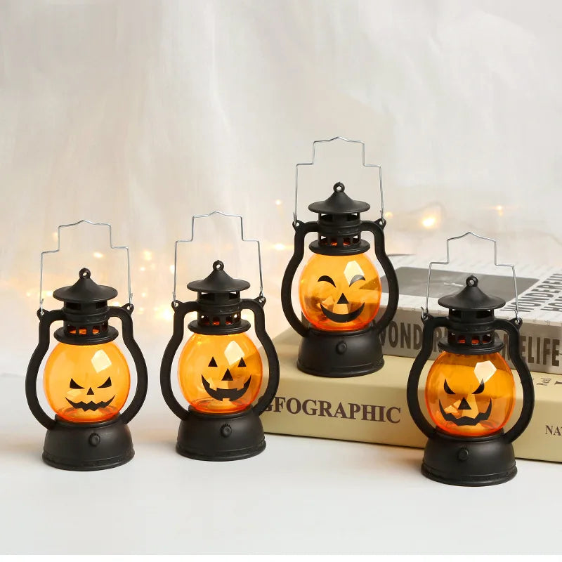 Halloween LED Hanging Pumpkin Lantern Light Ghost Lamp