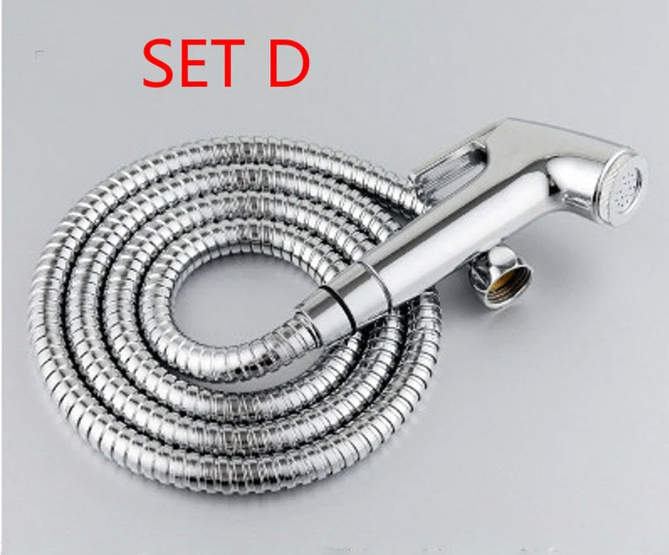 Toilet Brush Handheld Spray Gun Sprayer Kit DN15 Stainless Steel Hand Bidet Faucet
