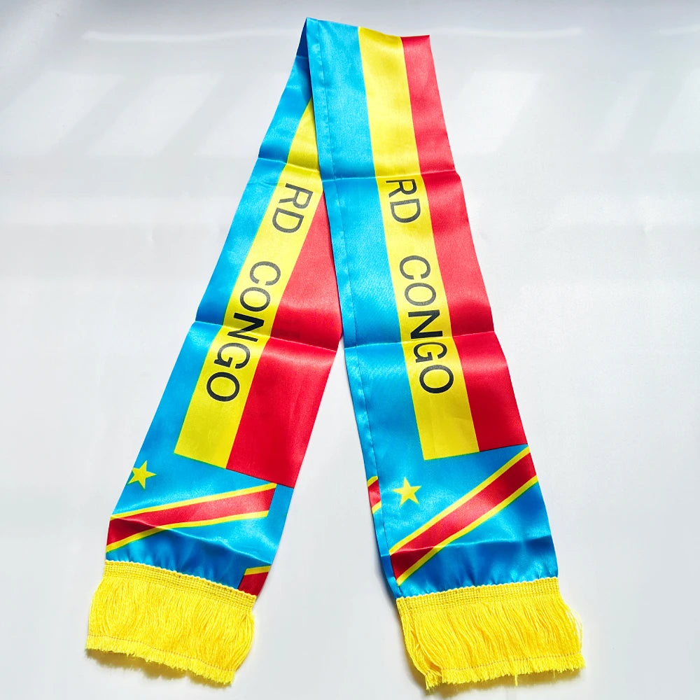 2026 USA MexicoNetherlands scarf flag  14x135cmDouble-sided Printed Satin Iraq  Haiti France scarf flag