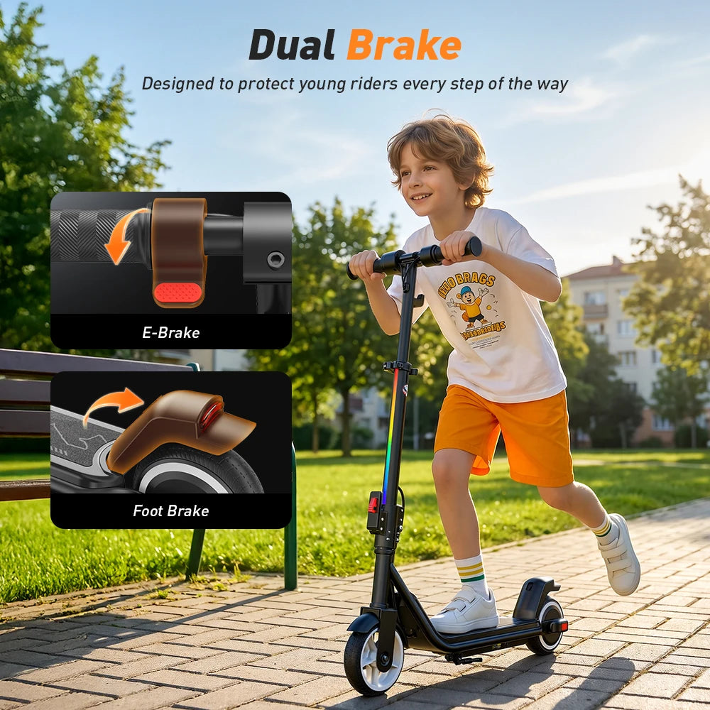 iScooter iK3Max Kids Electric Scooter 200W 4.5Ah Scooter 13KM Range Foldable Scooter 6.5 inch Tire Bluetooth Connection Scooter