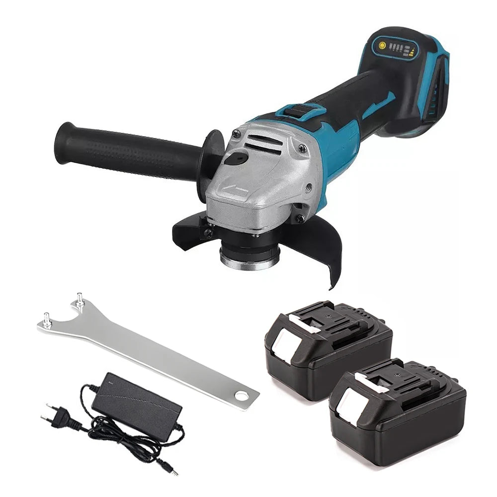Podofo Handheld Cordless Brushless Electric Angle Grinder Polishing Grinding Machine Cutting Power Tool for Makita 18V Battery