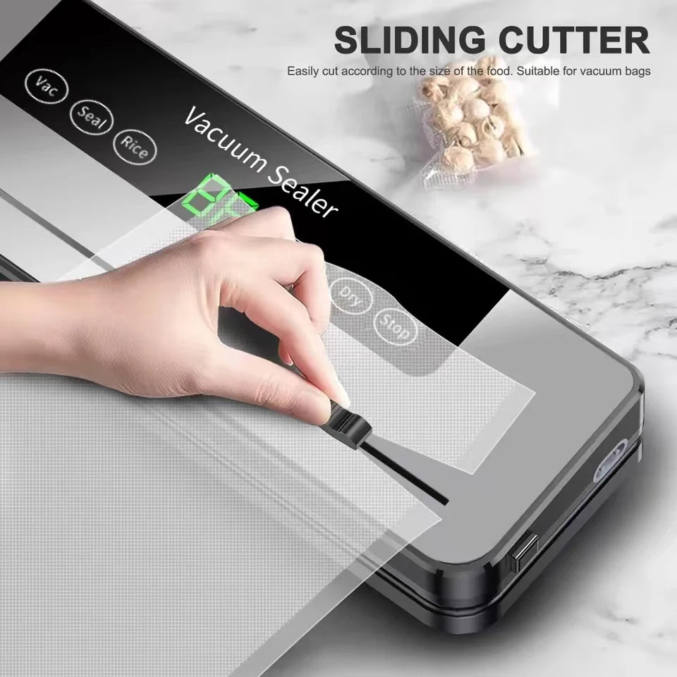 Electric Vacuum Sealer Built-in Cutter Kitchen Food Storage Seal Touch Button