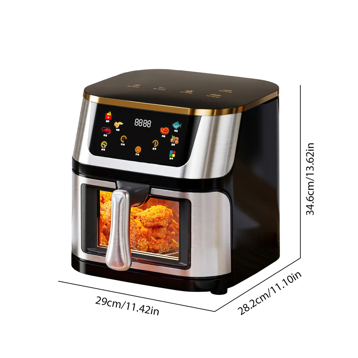 8L Air Fryer Stainless Steel Visible Large Ccapacity Electric Oven