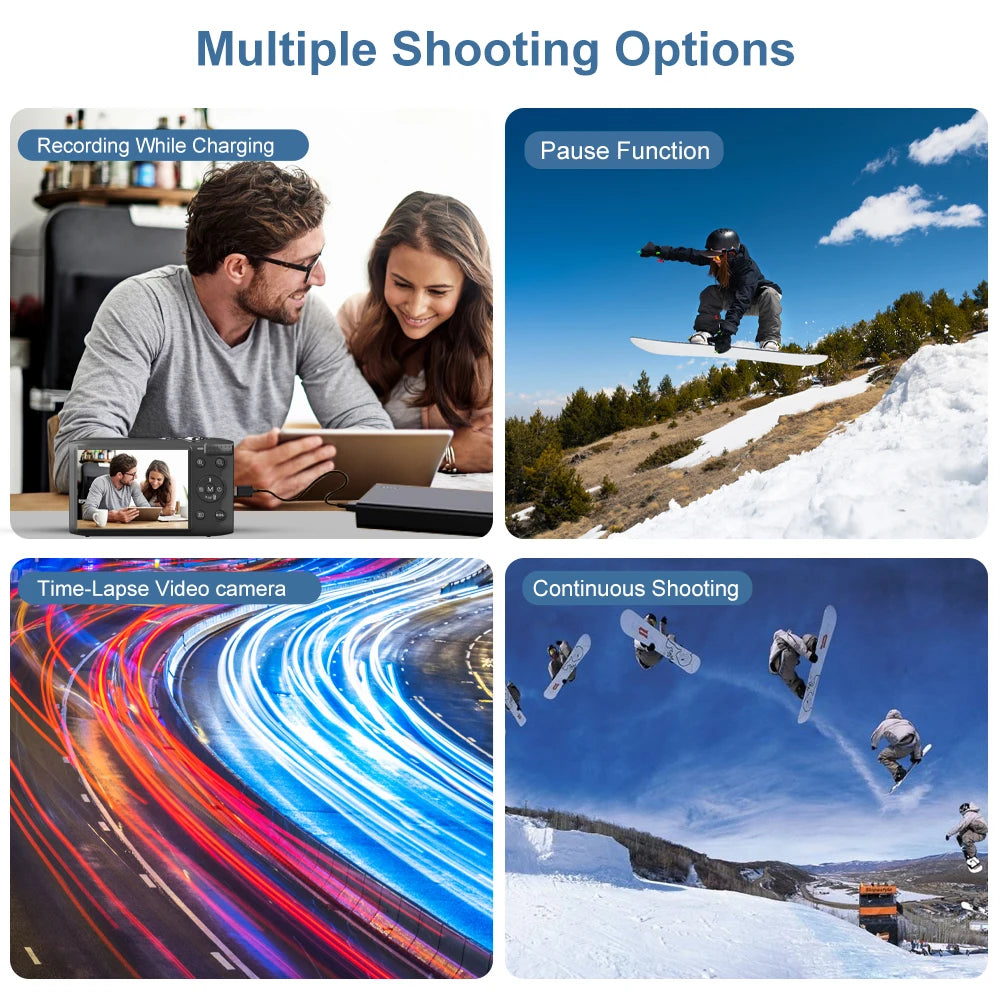 Ourlife Digital Camera 5K 72MP 2.8inch Screen 16X Zoom Vlogging Camera