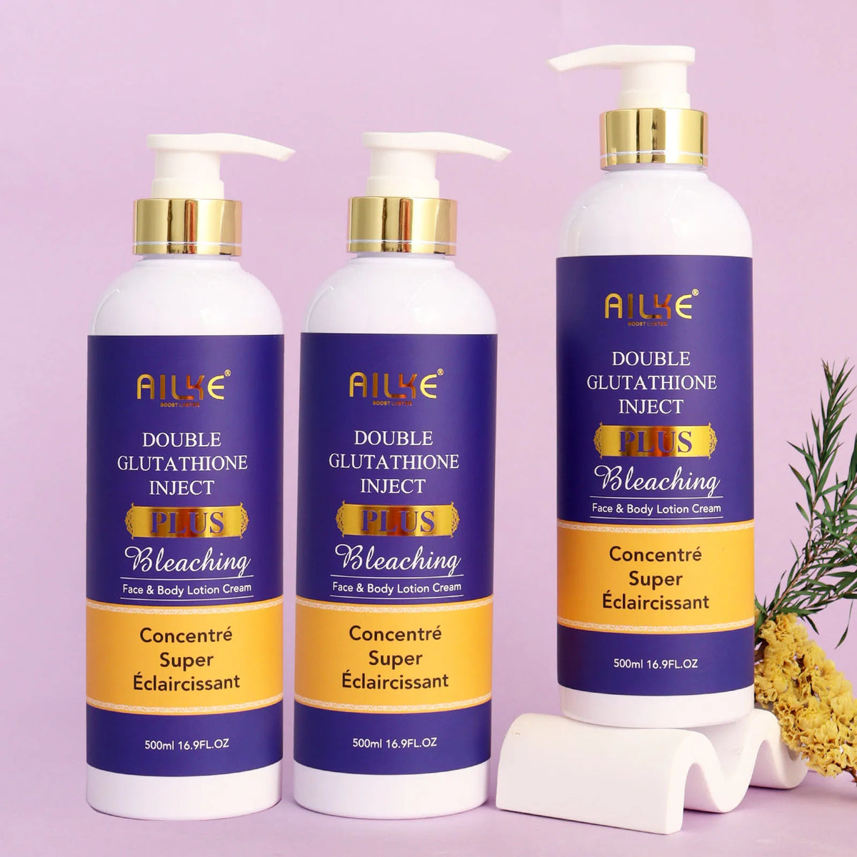 AILKE Double Glutathione Plus Whitening Serum For All Skin Types,