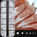 12Grids Silver Star Moon Glitter Nail Charms Mixed Metallic Tips Slice Rivet 3D FlatBack Gold Silver Star DIY Alloy Nail Studs_-