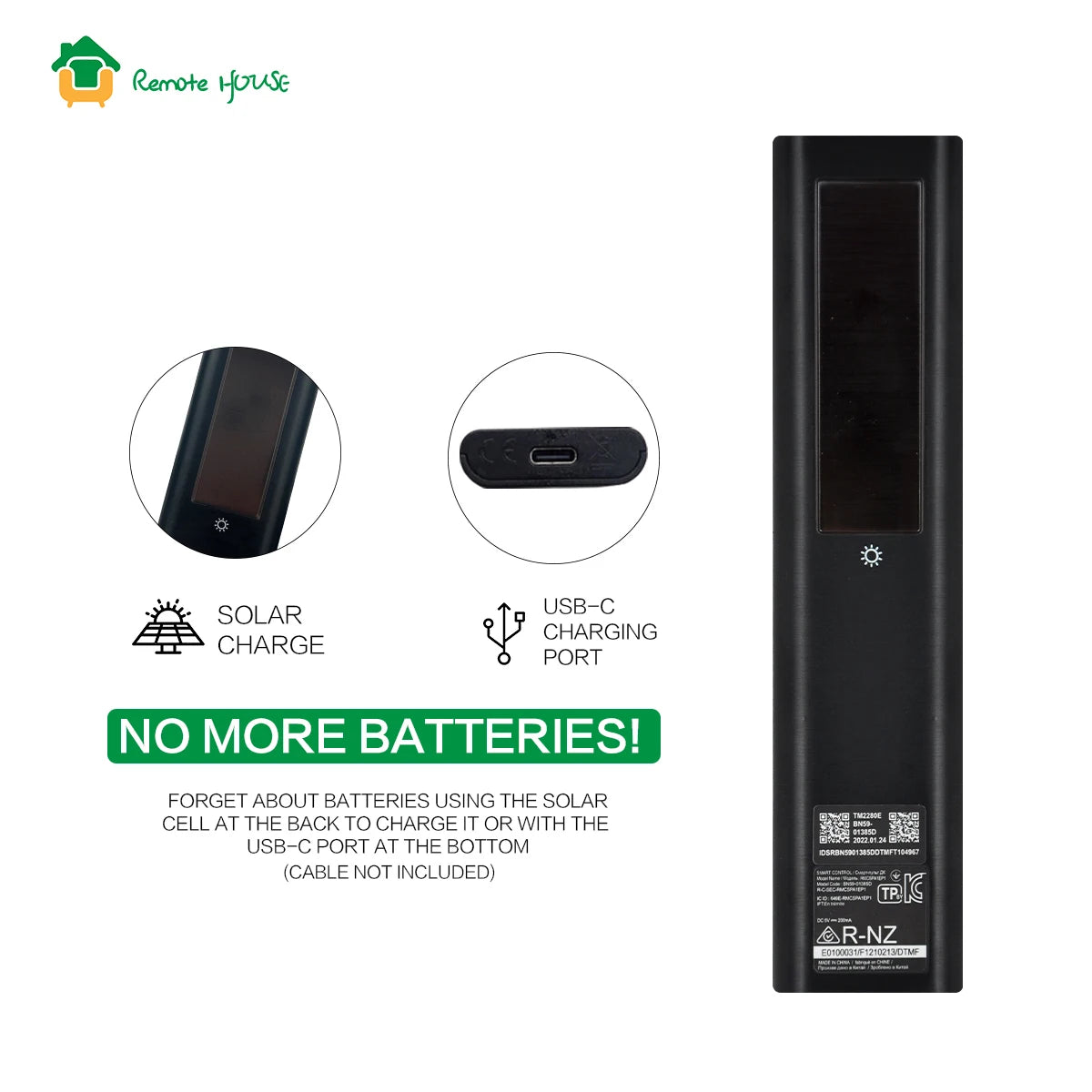 BN59-01385D Solar Voice Remote Control Replacement For Samsung Smart TVs BN59-01385D