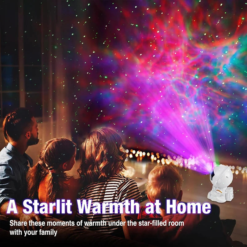 Astronaut Galaxy Projector Night Light White Holding Star,
