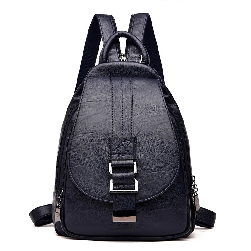 2024 New Hot Women Leather Backpacks Female Vintage Backpack for Teenage Girls School Chest Bag Travel Bagpack Ladies Back Pack