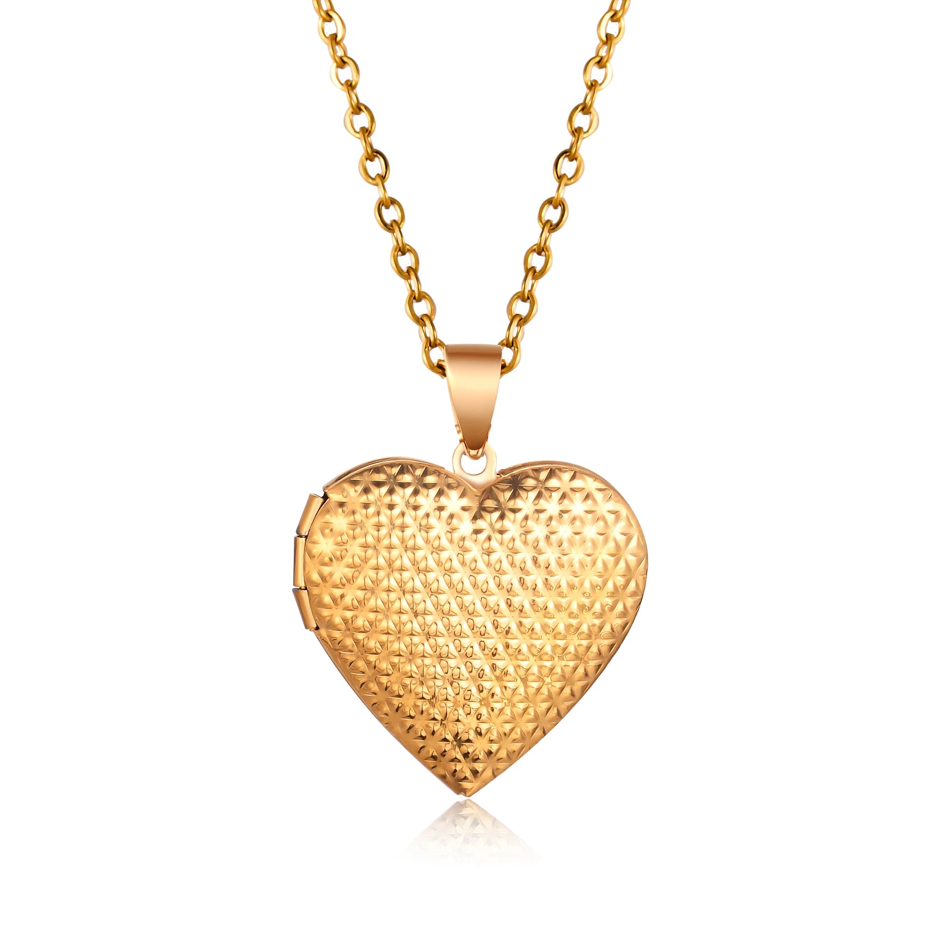 Fashion Stainless Steel Love Heart Locket Pendants Can Place Photos Necklace For Friend Family Customized Jewelry Gifts
