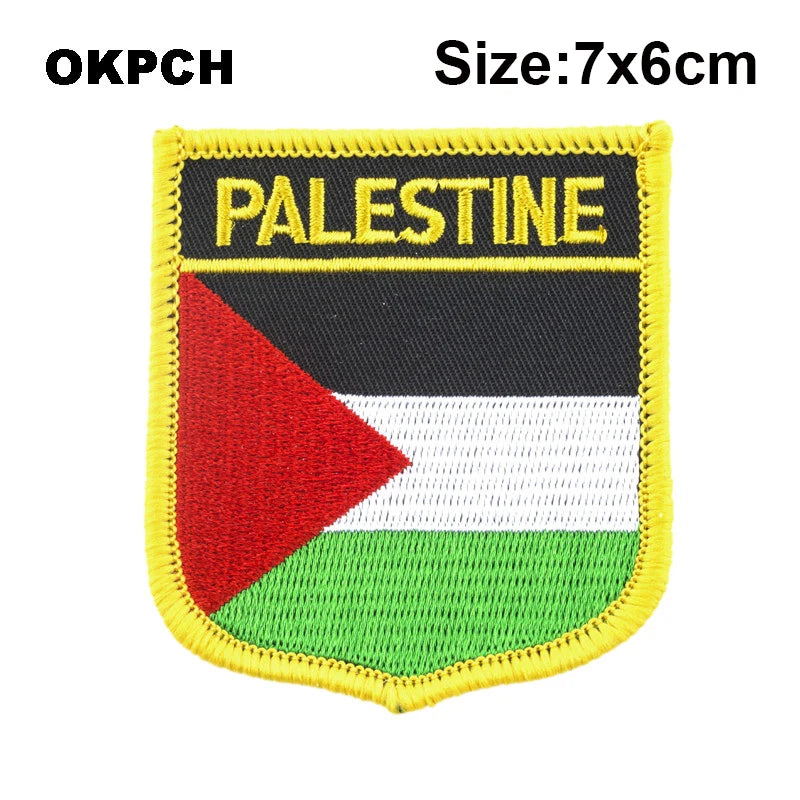 Palestine National Flag Embroidered Iron on Patches for Clothing Metal badges PT0130-3