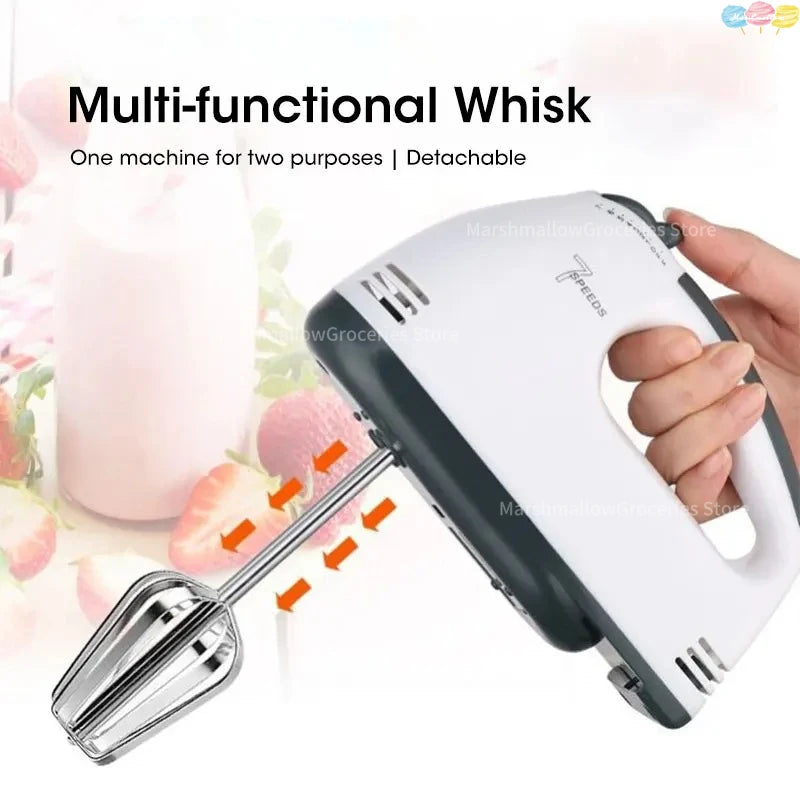 7-Speed Electric Hand Mixer Automatic Blender for Cream, Egg, Cake, Dough