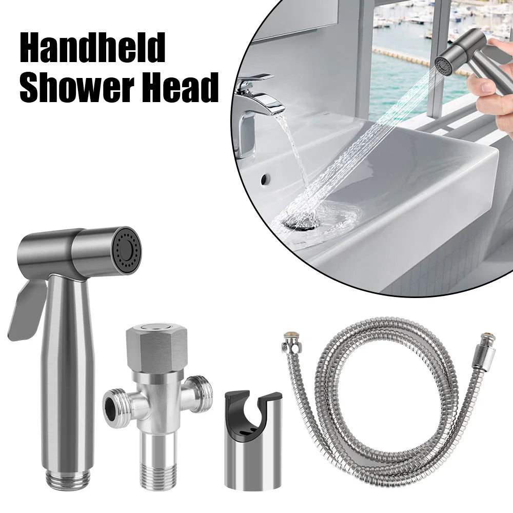 Bidet Sprayer Set for Toilet Shower Head for Bathroom Hand Sprayer Handheld Self-Cleaning Hand Bidet Faucet Stainless Steel