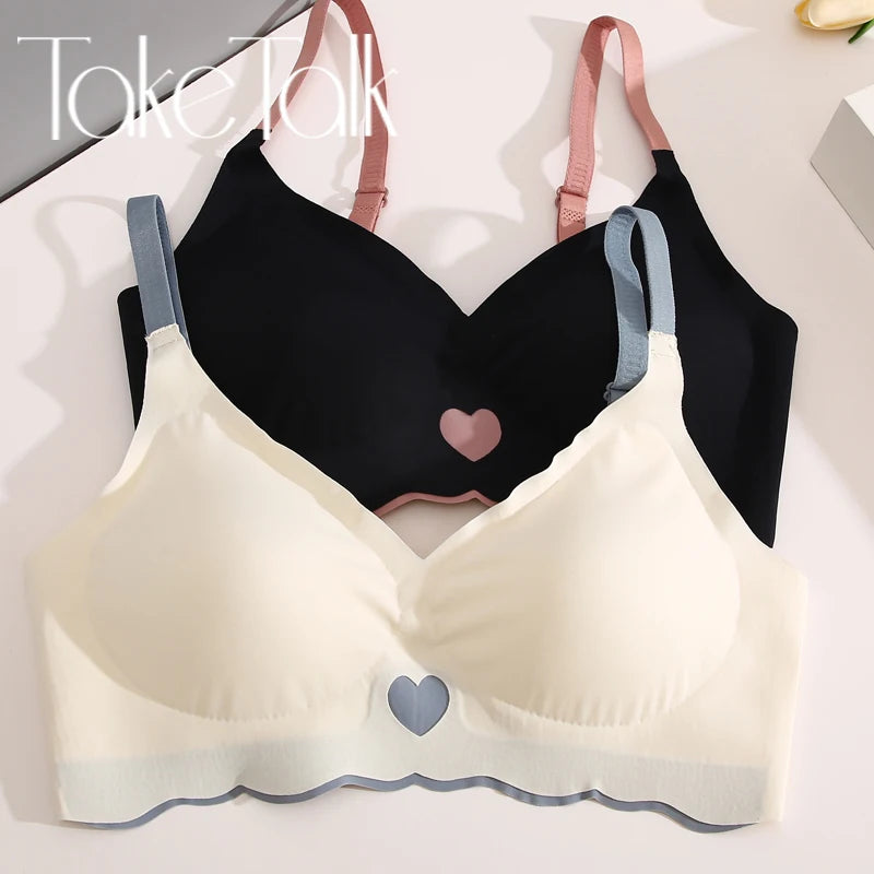 Women Sexy Bras Cute  3/4 Cup Seamless Bralette Women's Solid Color