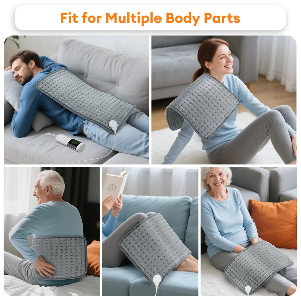Electric Heating Pad for Back Neck Shoulder Home Office Washable Winter Warm Blanket Timed 9 Heat Levels Temperature Control