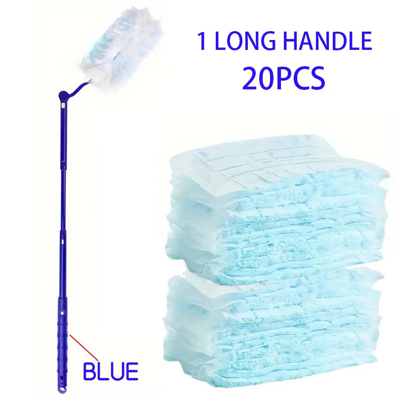 Extended Pole Dust Collector Disposable Fiber Cloth Electrostatic Precipitator Household Office Magic Duster CCD003