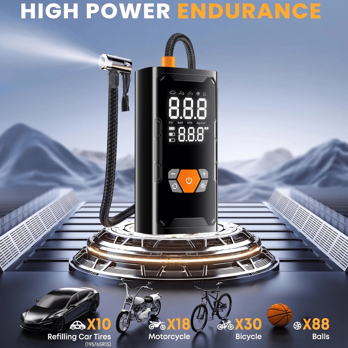 Wireless Car Air Pump 150PSI Electric Tire Inflator Portable