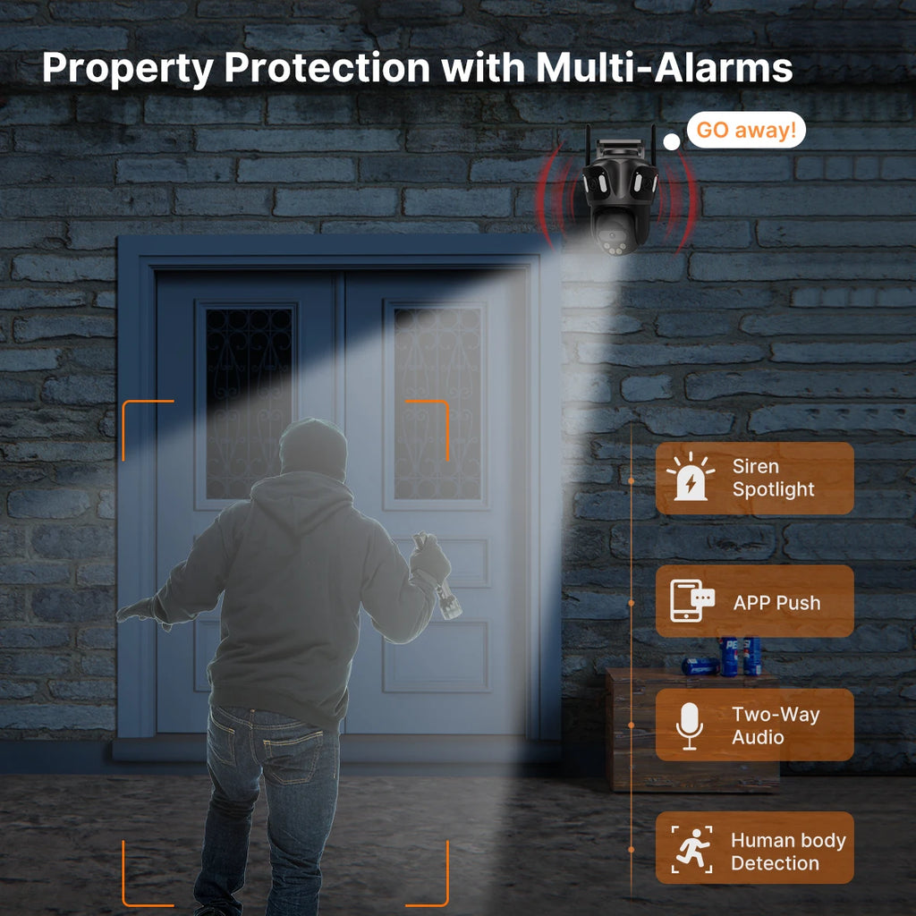 WONSDAR Outdoor Wifi PTZ Camera Three Lens or Dual Lens