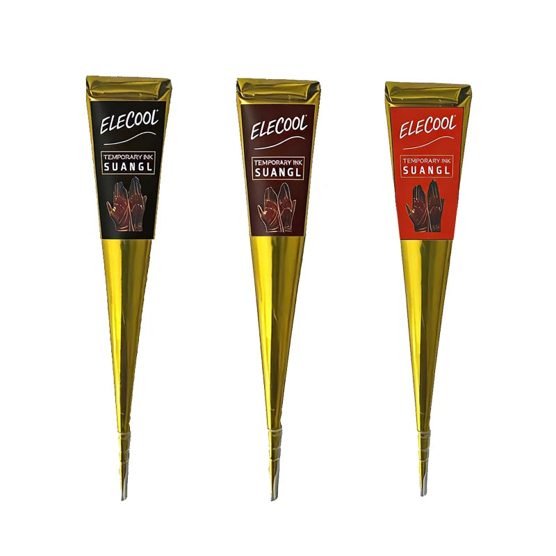 Indian Henna Brown Tattoo Paste Temporary Henna Cones for Tattoo Body Art Sticker Special Body Art Paint Red Black Henna