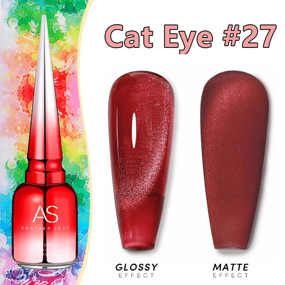 AS 15ml Cat Magnetic Gel Nail Polish Cat Eye Glitter