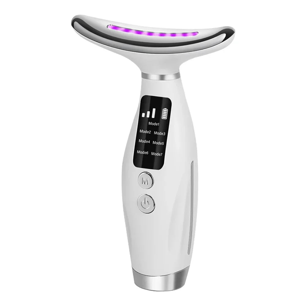 Neck Face Lifting Massager 7 Colors Light LED Photon Therapy Skin