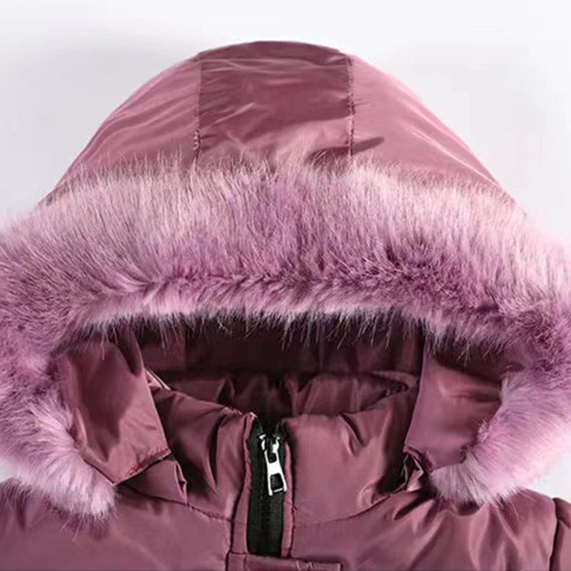 4 5 6 8 10 Years Winter Girls Coat Keep Warm Thicken Kids Jacket Hooded Zipper
