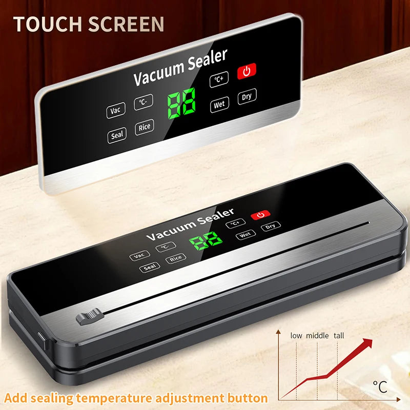 Portable Vacuum Sealer with Strong Suction & USB Wireless Charging