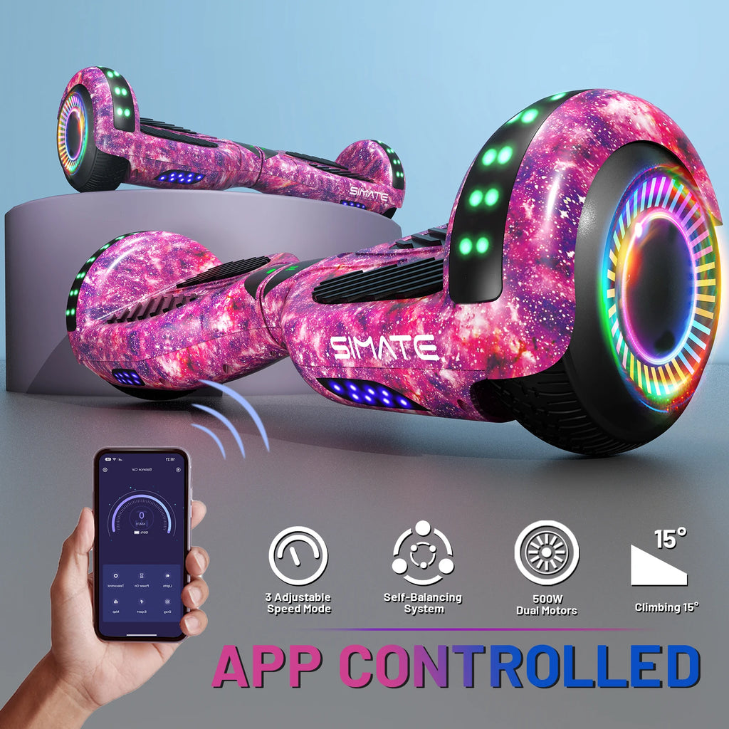 SIMATE P6 Hoverboard, 6.5" Self Balancing Scooter