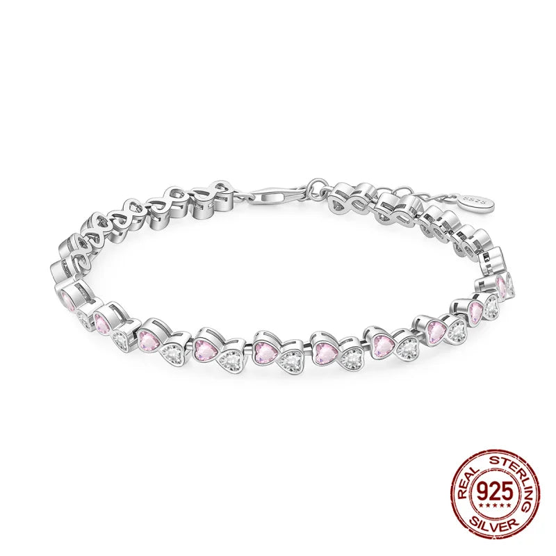 Sparkling Star Bracelet 925 Silver Original One-Size-Fits-All Soft Links Bracelet Zircon Chain For DIY Charms Jewelry Gift New