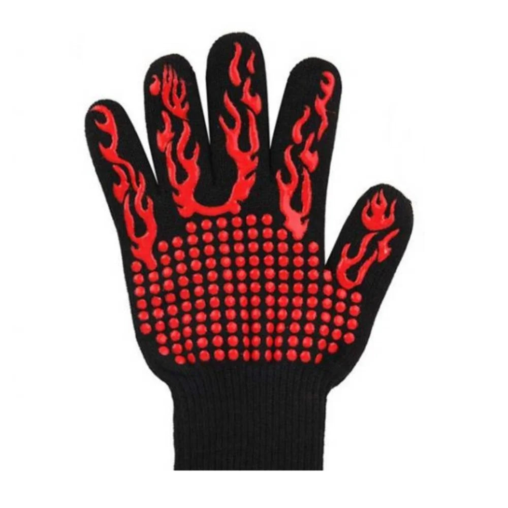 1pc Universal Anti-Slip Heat-Resistant Barbecue Oven Gloves Fireproof Kitchen Cooking Gloves Suitable for High Temperatures