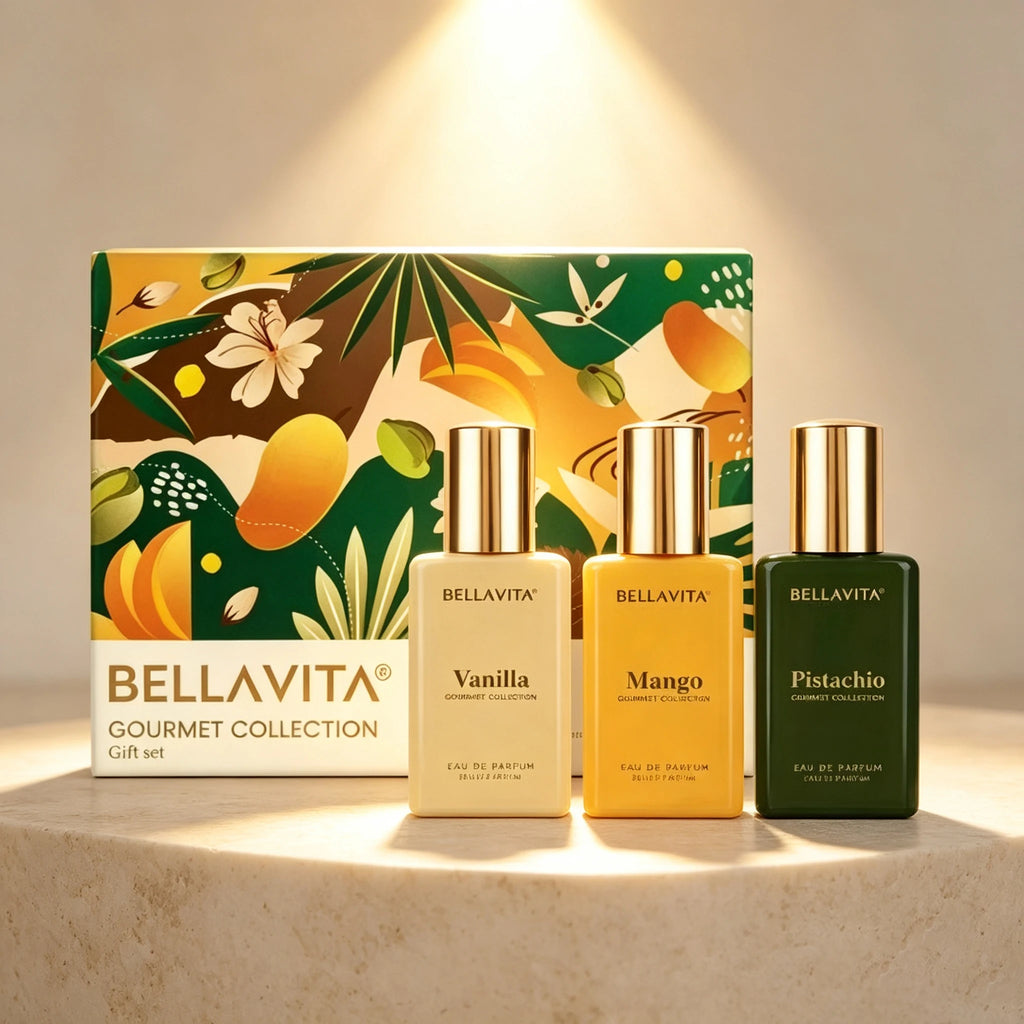 BELL AVITA Gourmet perfume Gift Box 3 Pieces Vanilla Mango Pistachio Lasting Fragrance for Men and Women