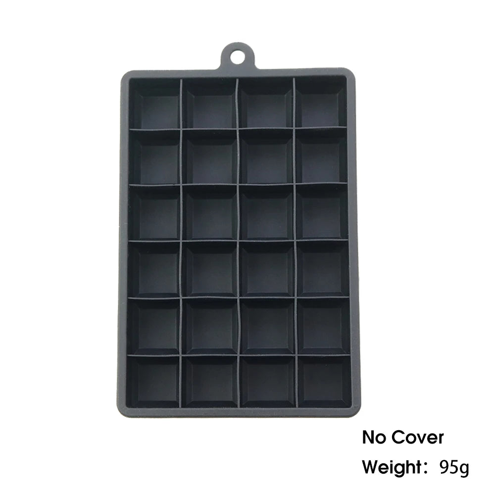 With Lid / No Lid 24-Hole Silicone Ice Tray Square Box Auxiliary