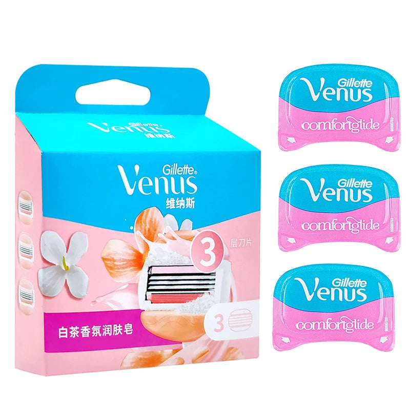 Gillette Venus ComfortGlide Replacement Shaving blade 3 Layer Blades with Soap Bar
