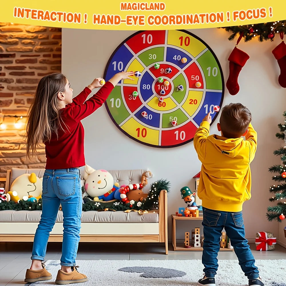 73.66cm Large Dart board for Kids with Sticky Balls Indoor Outdoor Fun Family Party Game