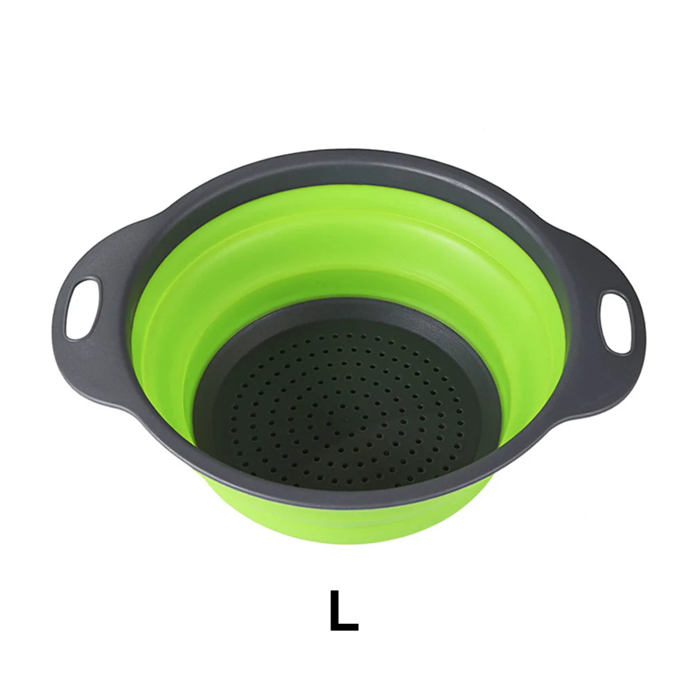 Silicone World Folding Drain Basket Fruit Vegetable Washing