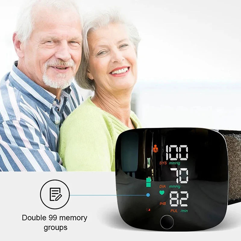 Rechargeable Wrist Blood Pressure Monitor New Touch Screen LED