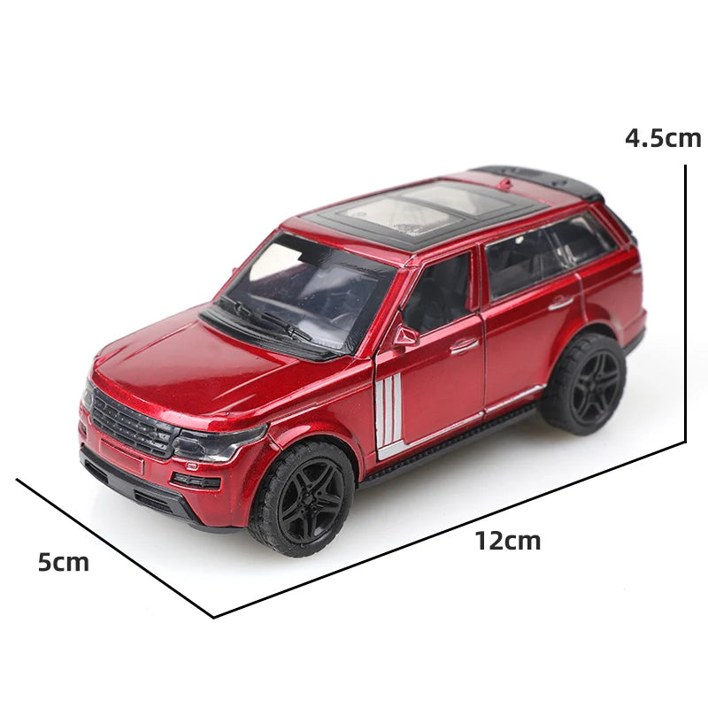 (Bagged) 1/36 scale replica Range Rover die-cast toy car model, three doors that can be opened, pullback function, boy's toy.