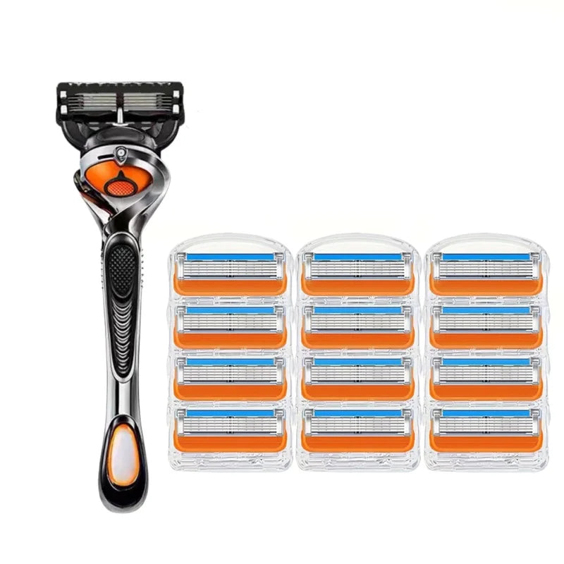4/12/16 Pcs 5-layer Men's Razor Fusion Pro Power Shaving Shaver Male Face Beard Hair Trimmer 5 Layer Blades Replacement Refills