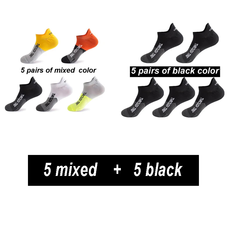 10 Pairs/Lot High Quality Men's Ankle Socks Athletic Fitness Running Socks Breathable Spring Summer Mesh Casual Short Sock Gifts