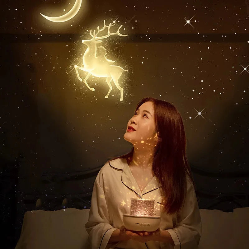 Crown Star Light Projection Rotating Star Bedroom Ceiling Atmosphere