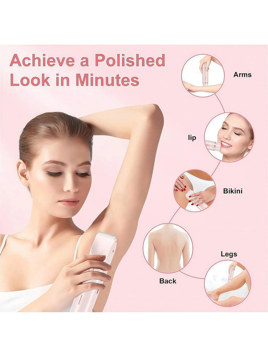 Women's Bikini Trimmer, Women's Electric Shaver, Replaceable Heads, Facial and Intimate