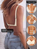 Women Invisible Bra Deep U Plunge Bras Backless Top for Dresses