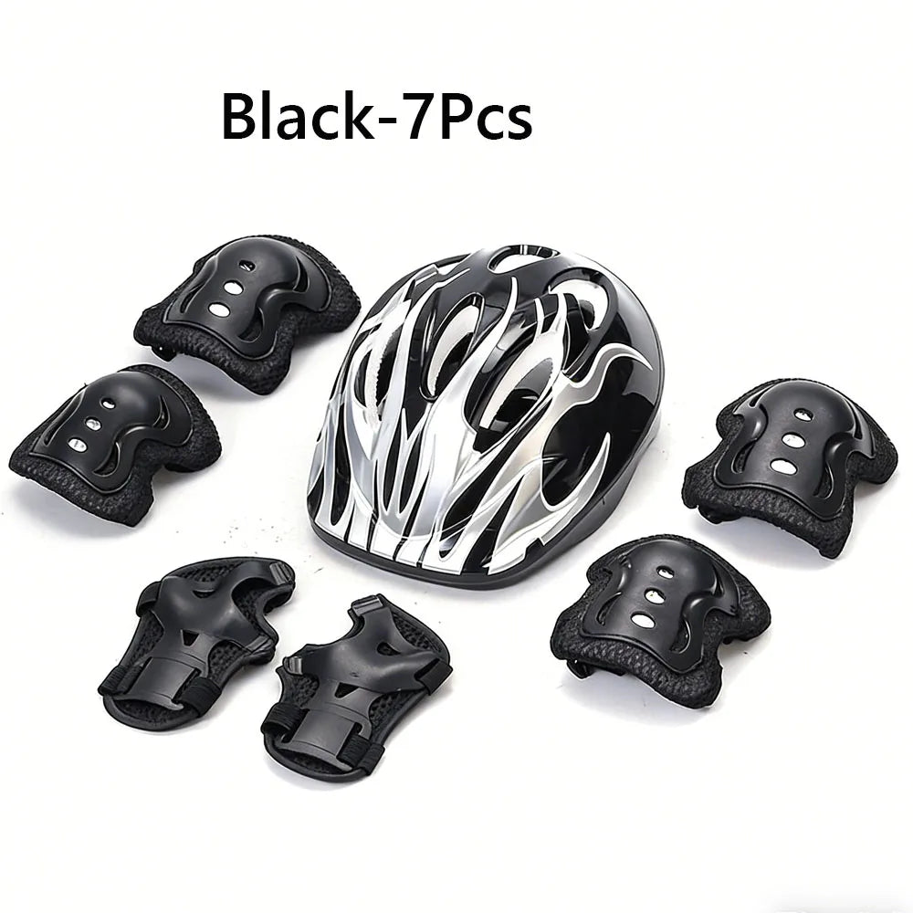 Kids Bike Helmet, Toddler Helmet for Youth Adult, Knee Pad Elbow Pad Wrist Guard Protective Gear Set for Bike