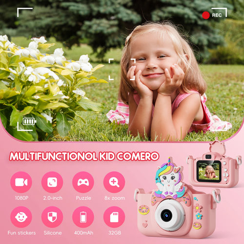 48MP Kids Camera for Girls 3-12 Video Selfie Camera