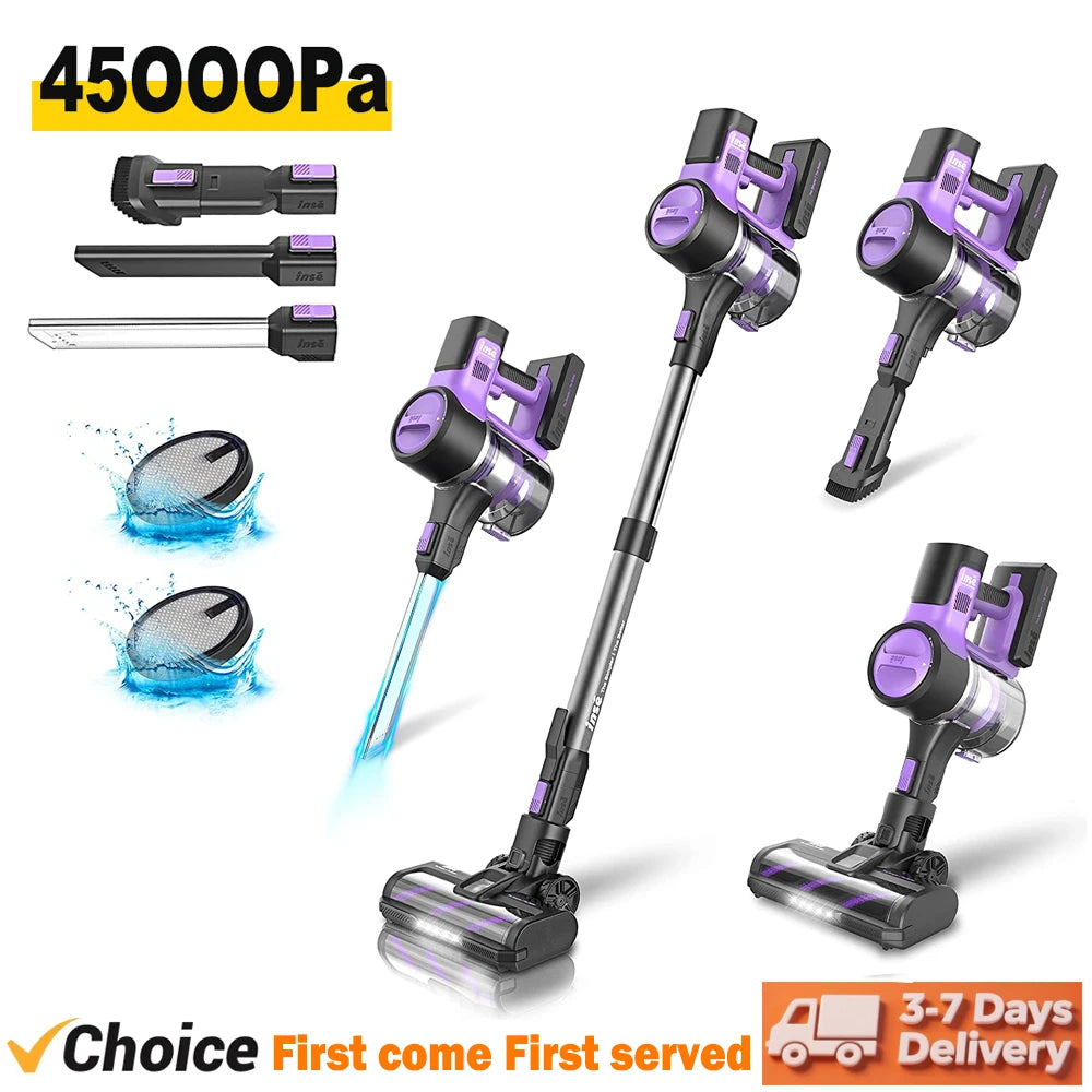 INSE S10 Cordless Vacuum Cleaner 45Kpa Powerful 6-in-1 Stick Vacuum Up to 50Min Runtime